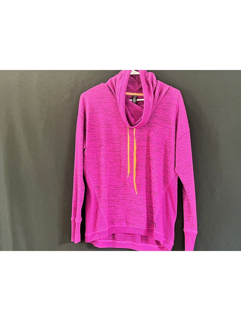 RBX Active Women Small Pink Hacci Cowl Neck High Low Pullover Top